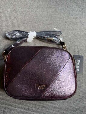 Dune London Raspberry Crossbody Bag Cloth Purse Metallic Glitter Color Block